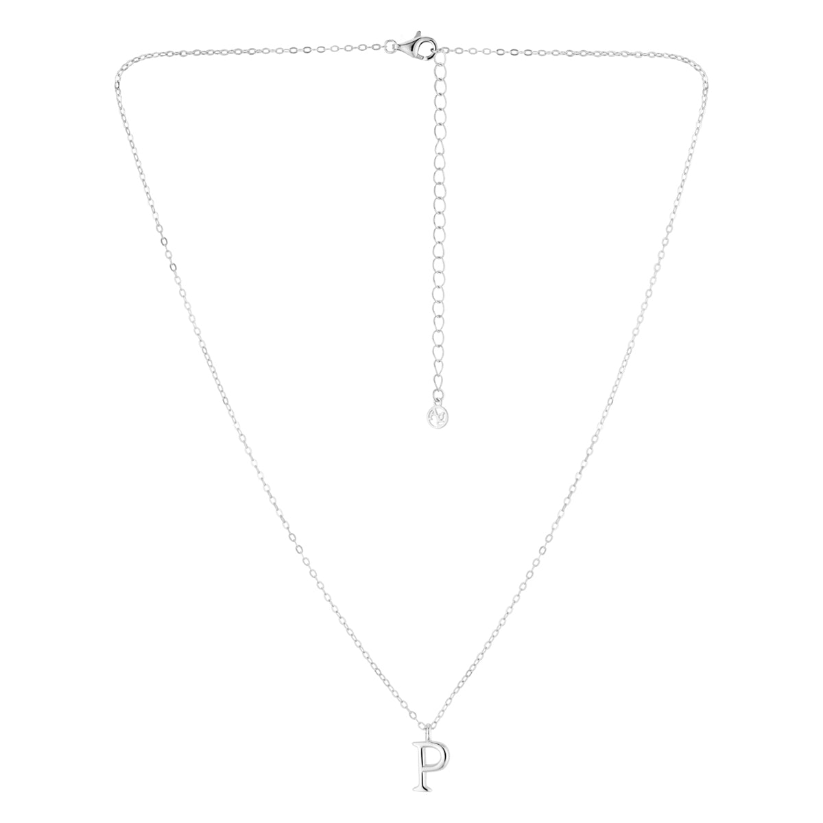 Argento Silver Initial Letter Necklace