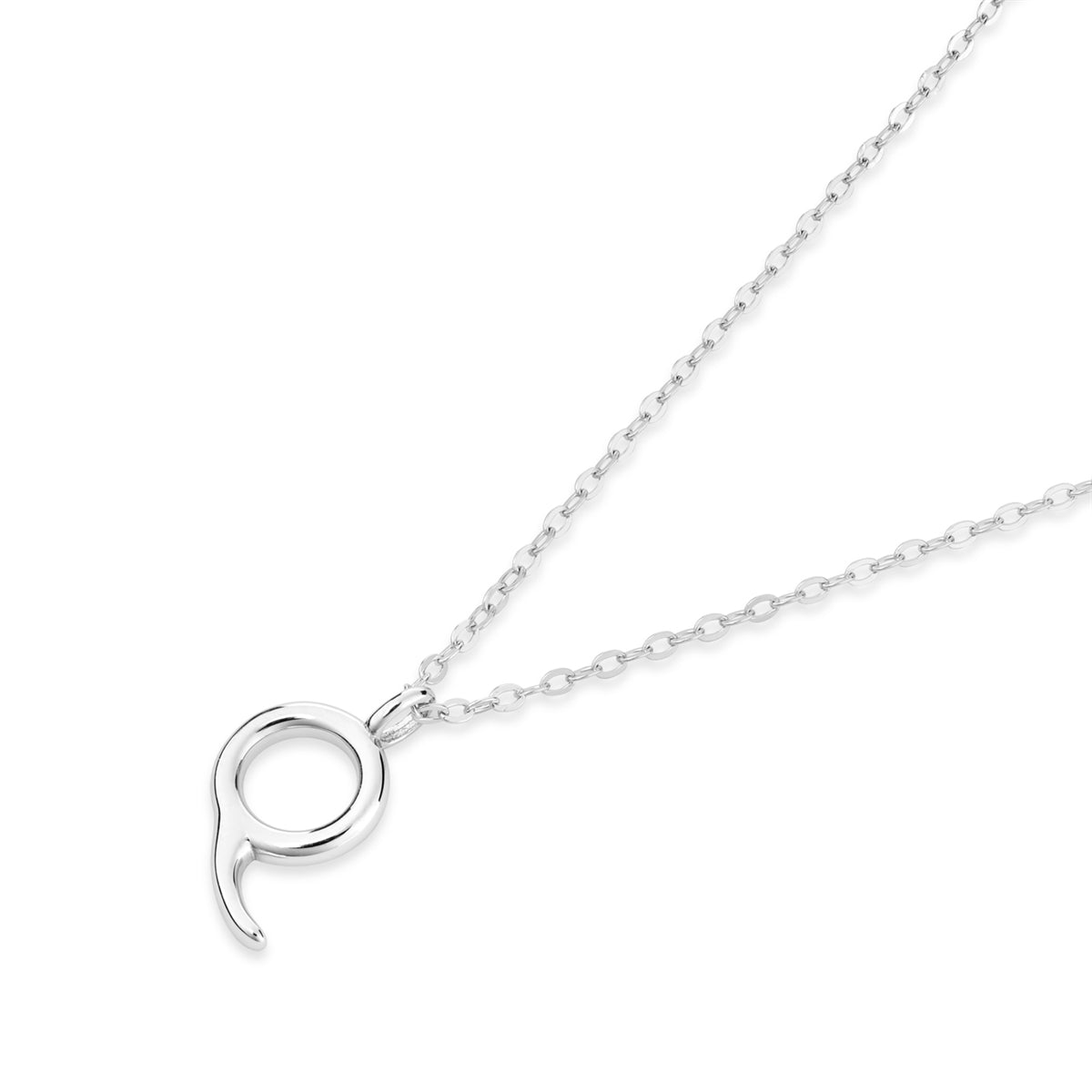 Argento Silver Initial Letter Necklace