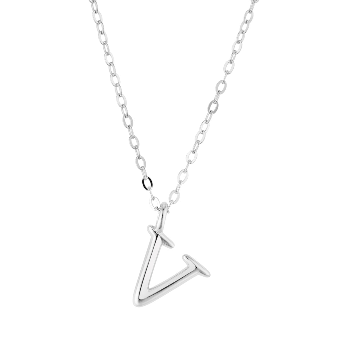 Argento Silver Initial Letter Necklace