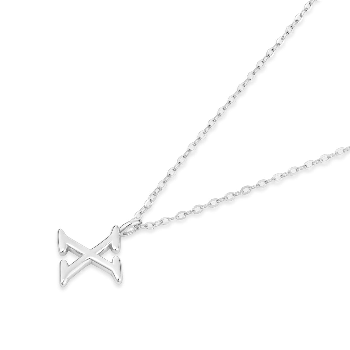 Argento Silver Initial Letter Necklace