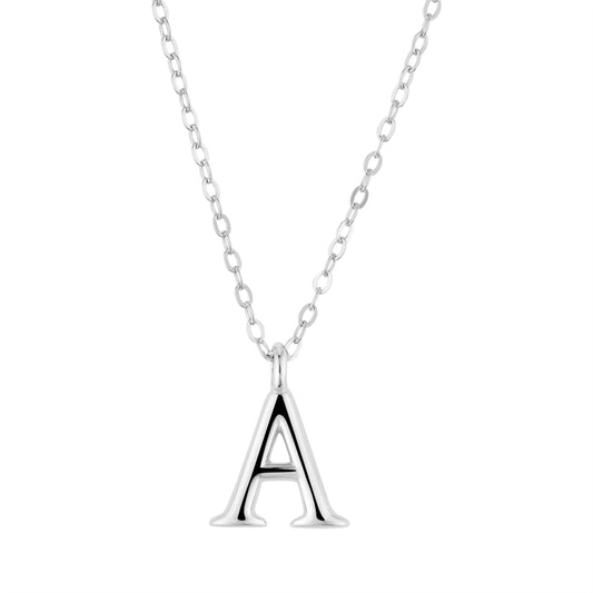Argento Silver Initial Letter Necklace