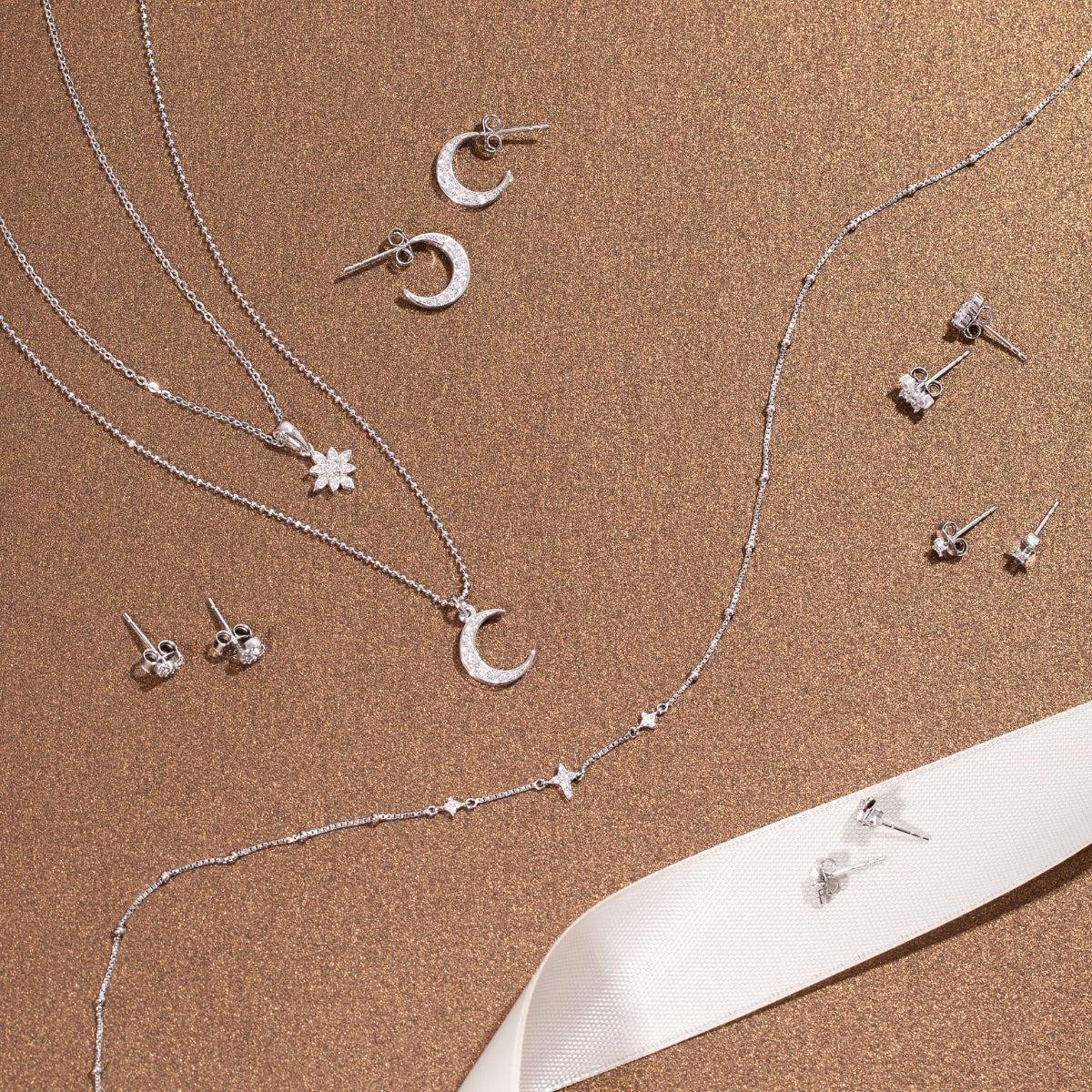 Argento Silver Pavé Moon Gift Set