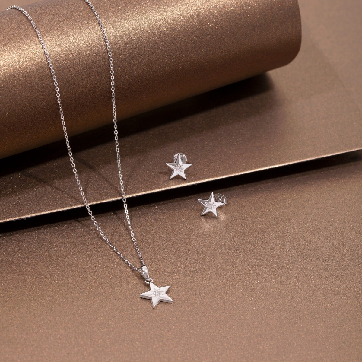 Argento Silver CZ Star Gift Set