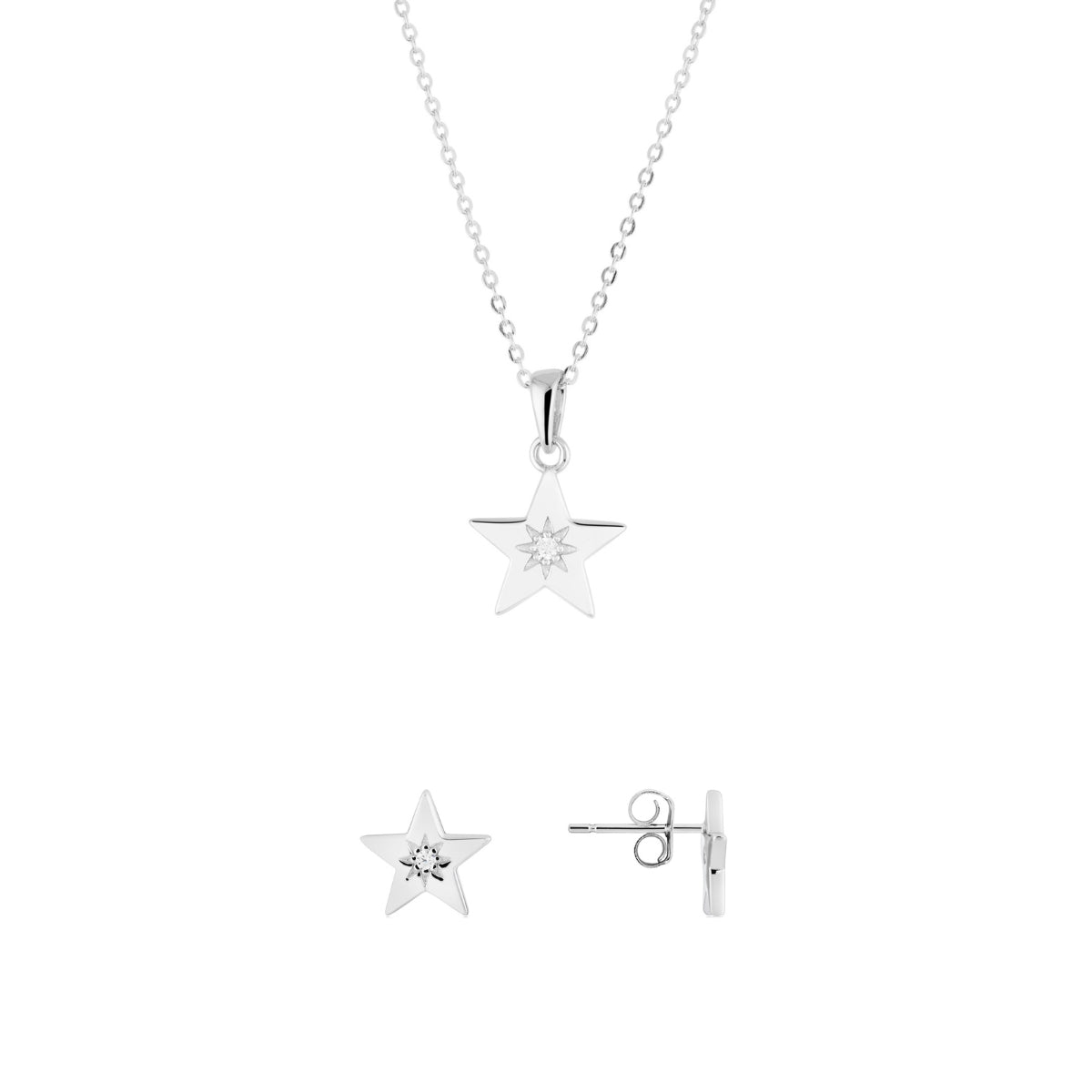 Argento Silver CZ Star Gift Set