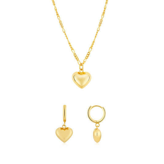 Argento Gold Puffy Heart Gift Set
