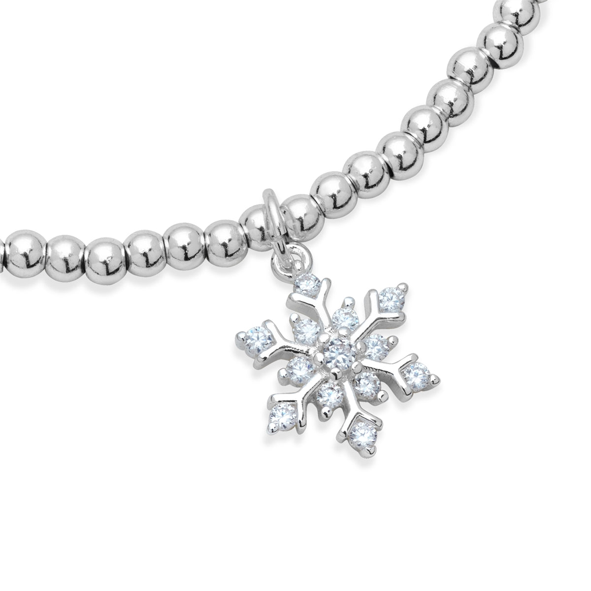 Karma Silver Snowflake Stretch Bracelet