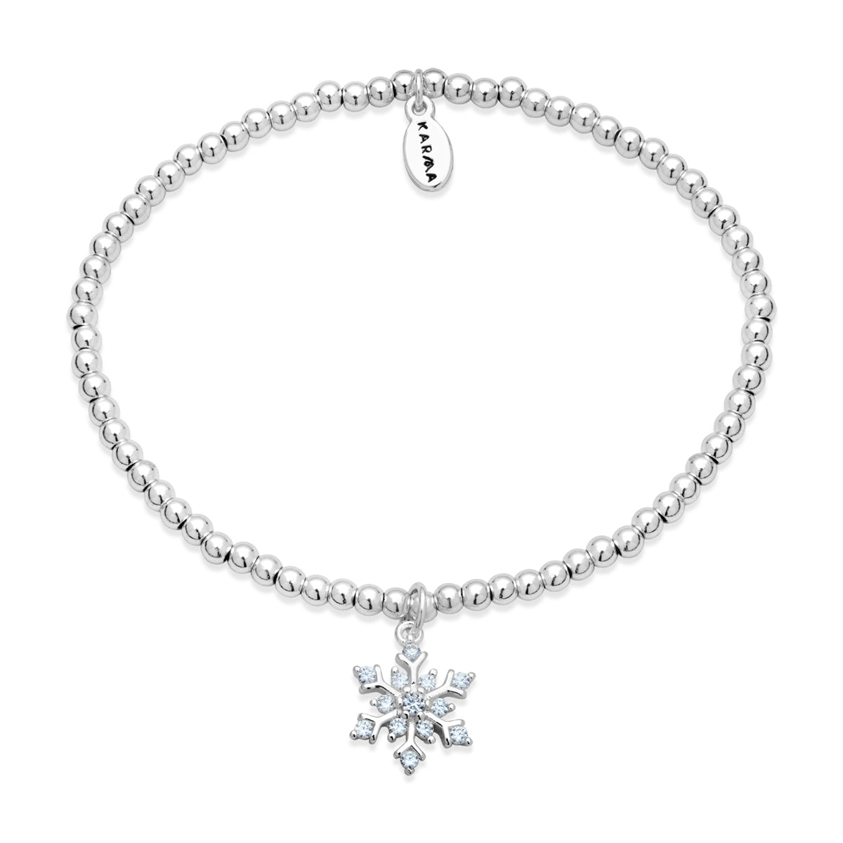 Karma Silver Snowflake Stretch Bracelet