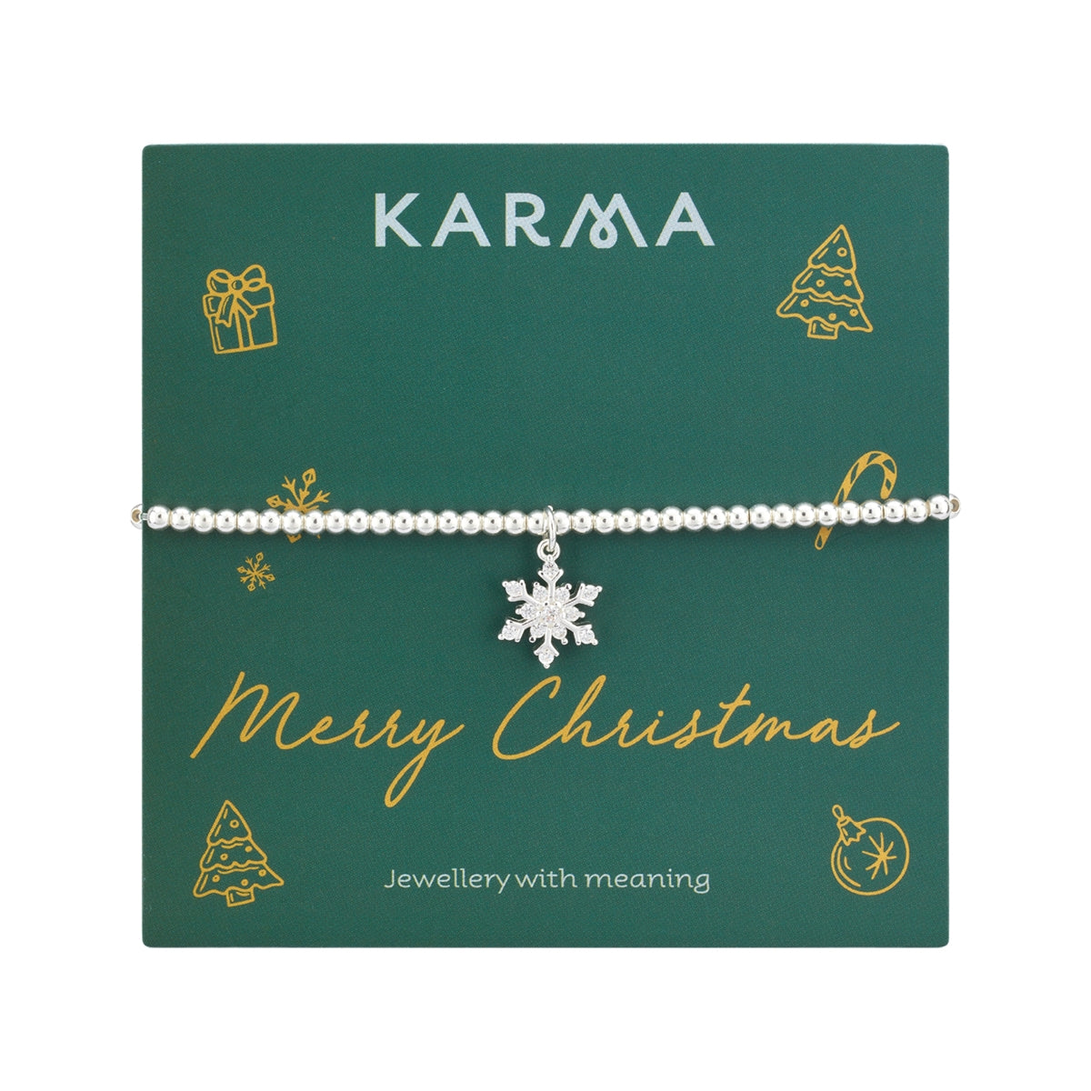Karma Silver Snowflake Stretch Bracelet