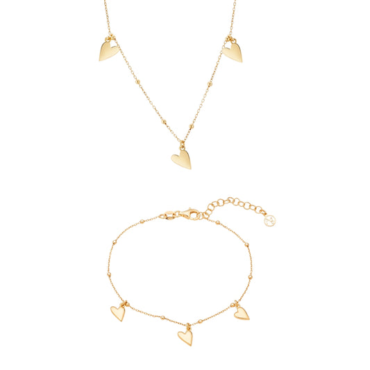 Argento Gold Heart Charm Gift Set