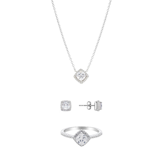 Argento Silver Diamond Halo Gift Set