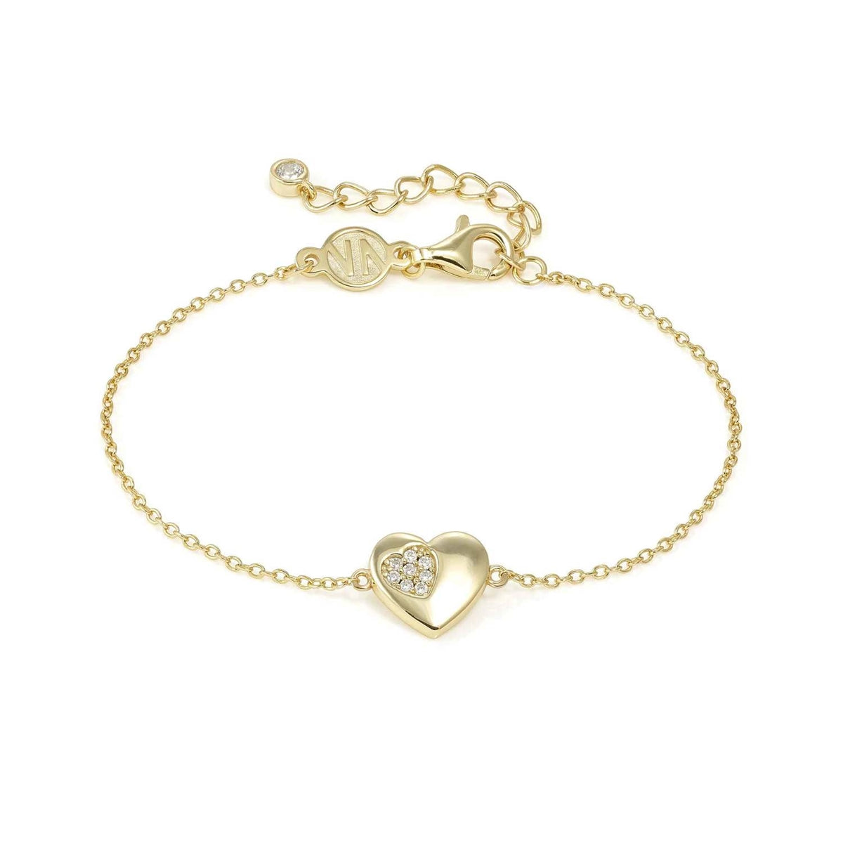 Nomination Gold Petit Sparkle Heart Bracelet