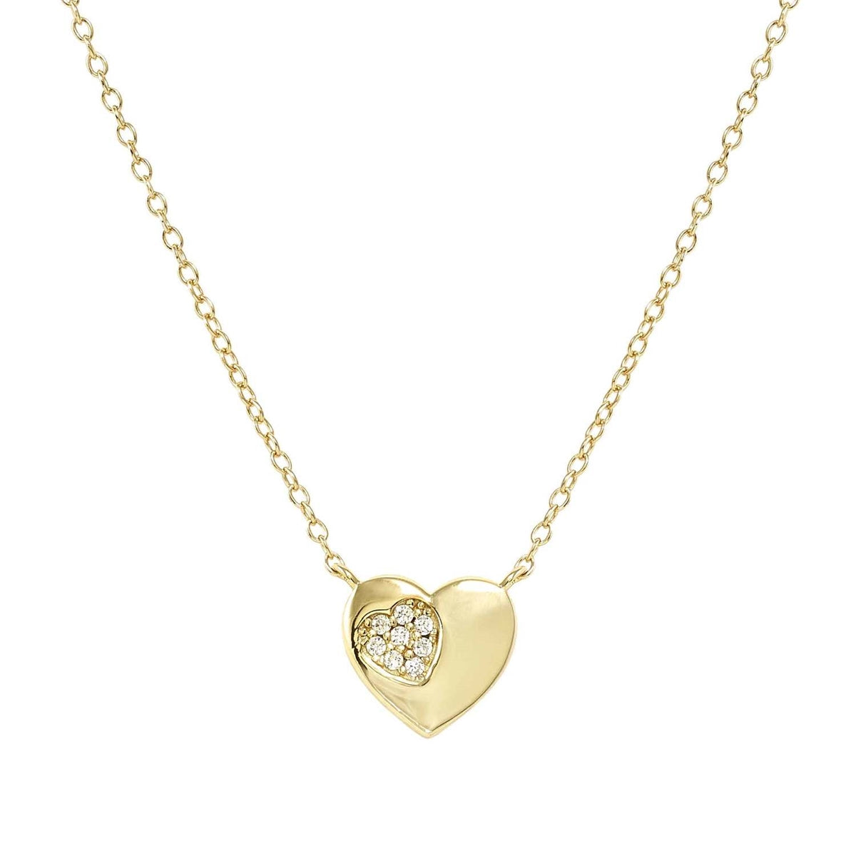 Nomination Gold Petit Sparkle Heart Necklace