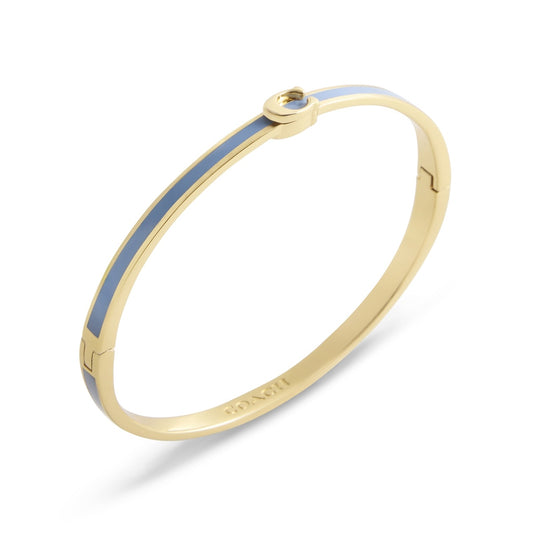Coach Gold Blue C Logo Bangle
