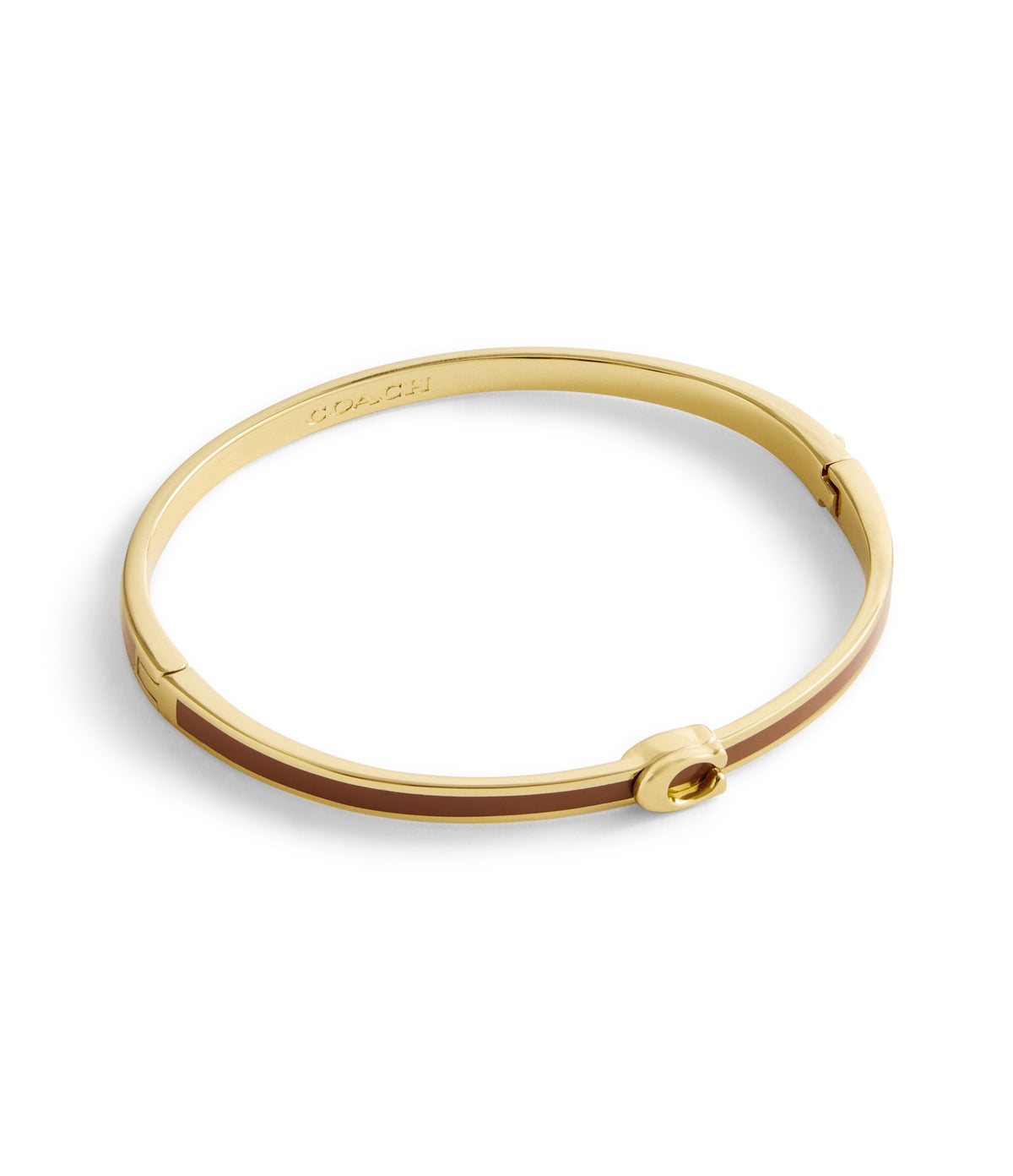 Coach Gold Brown C Logo Bangle