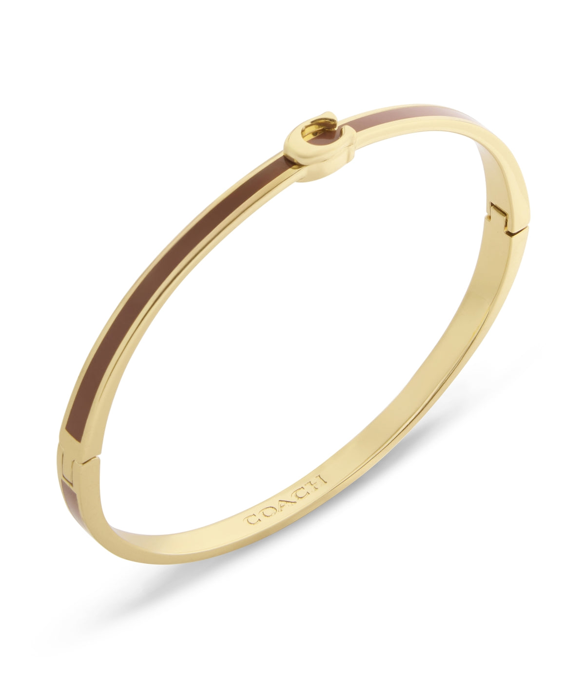 Coach Gold Brown C Logo Bangle