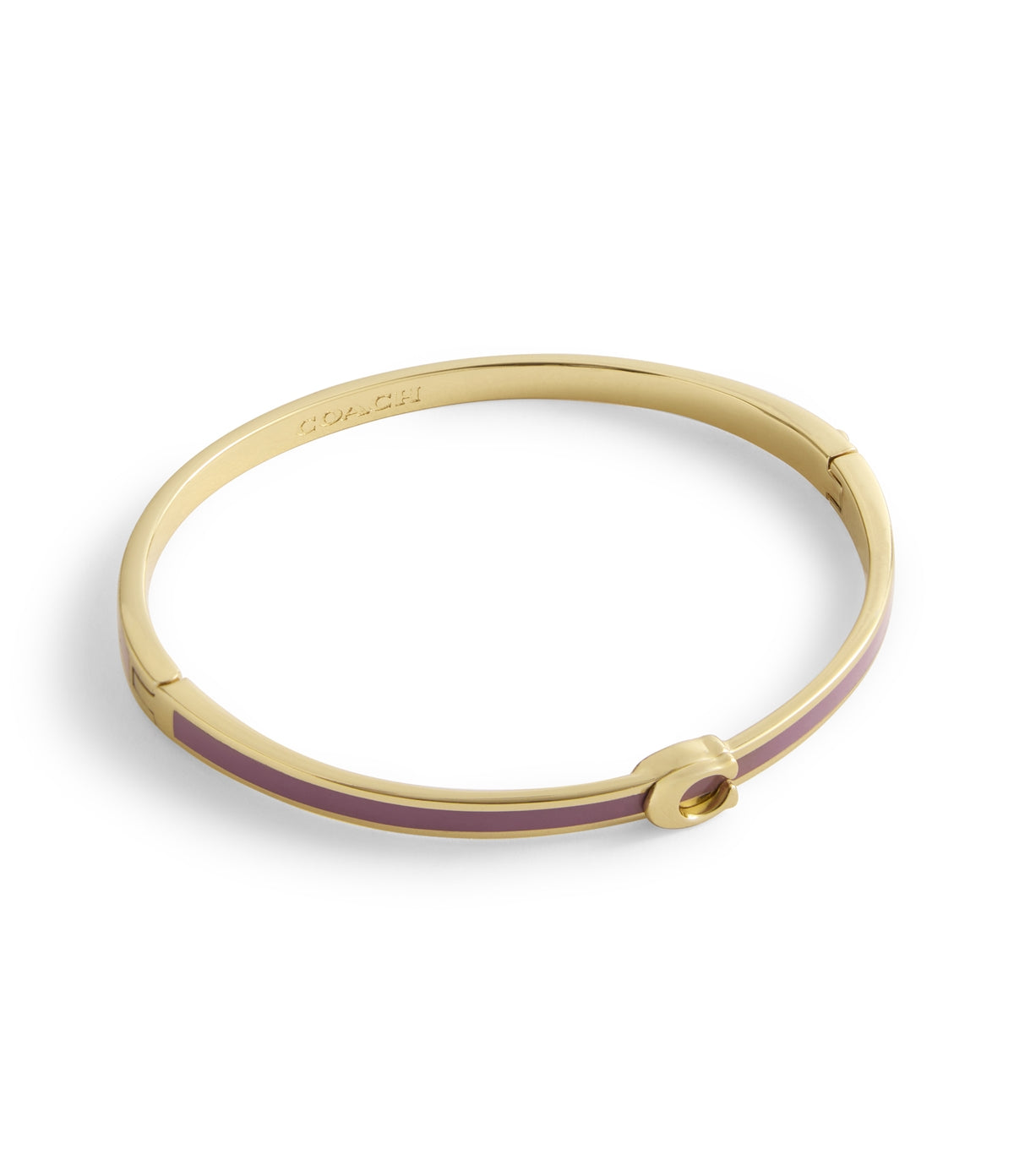 Coach Gold Light Pink C Logo Bangle