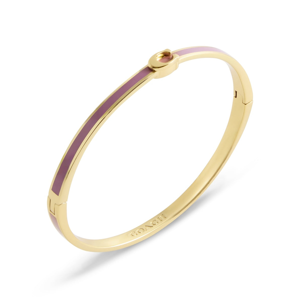 Coach Gold Light Pink C Logo Bangle