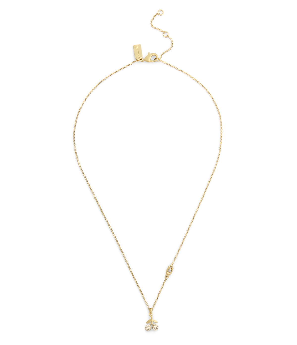 Coach Gold Pavé Cherry Necklace
