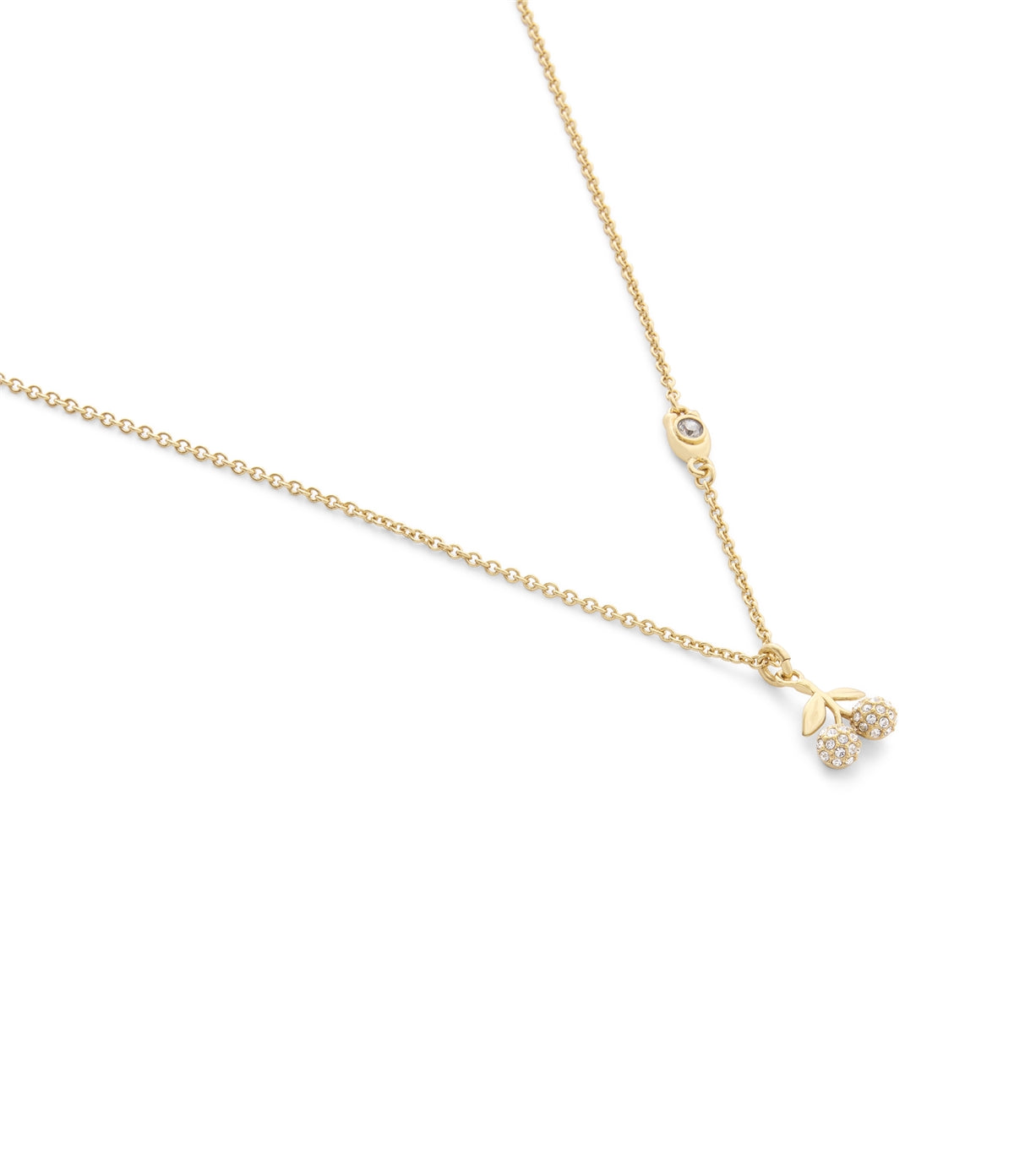 Coach Gold Pavé Cherry Necklace