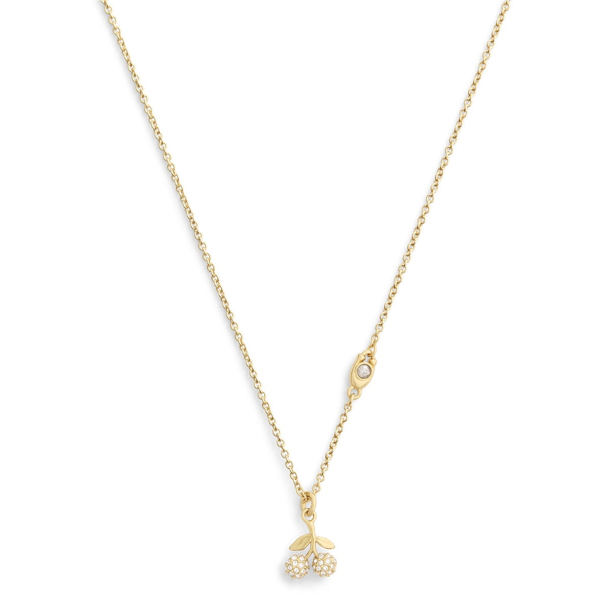 Coach Gold Pavé Cherry Necklace