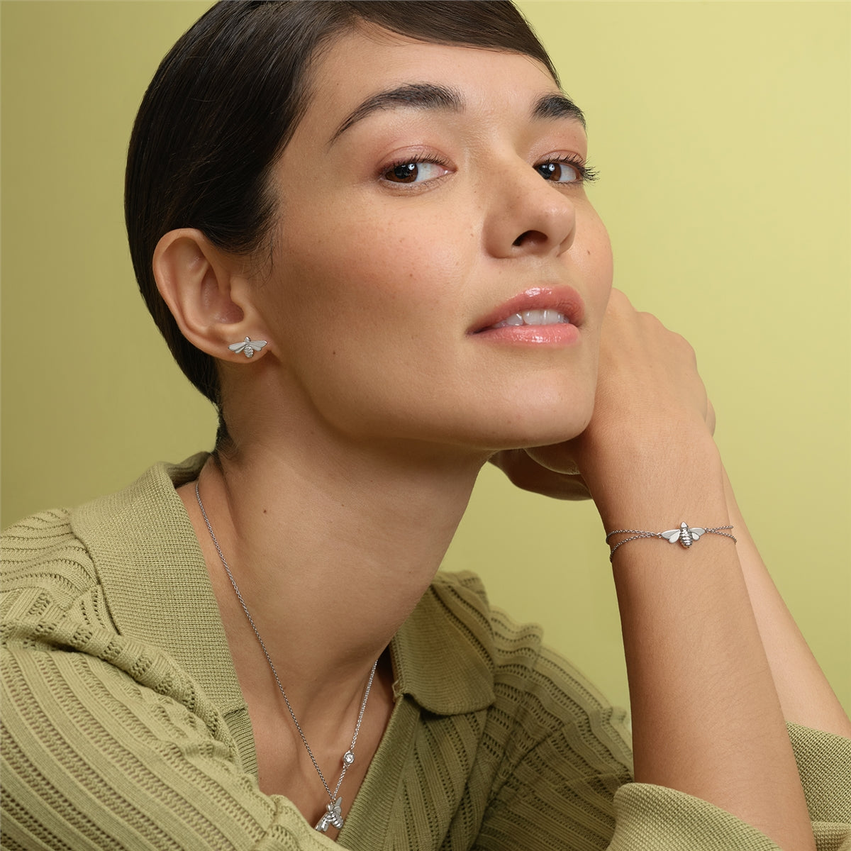 Olivia Burton Silver Honey Bee Bracelet
