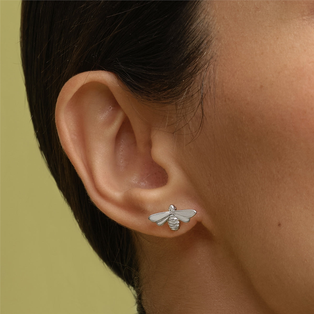 Olivia Burton Silver Honey Bee Earrings