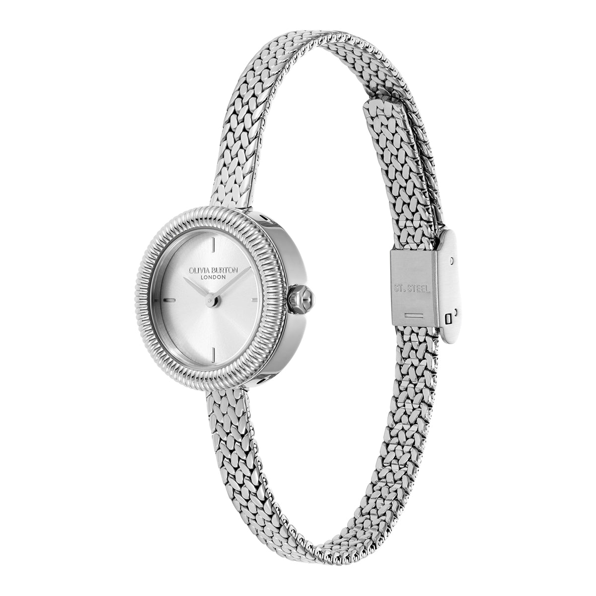 Olivia Burton Silver Finery Milanese Strap Watch