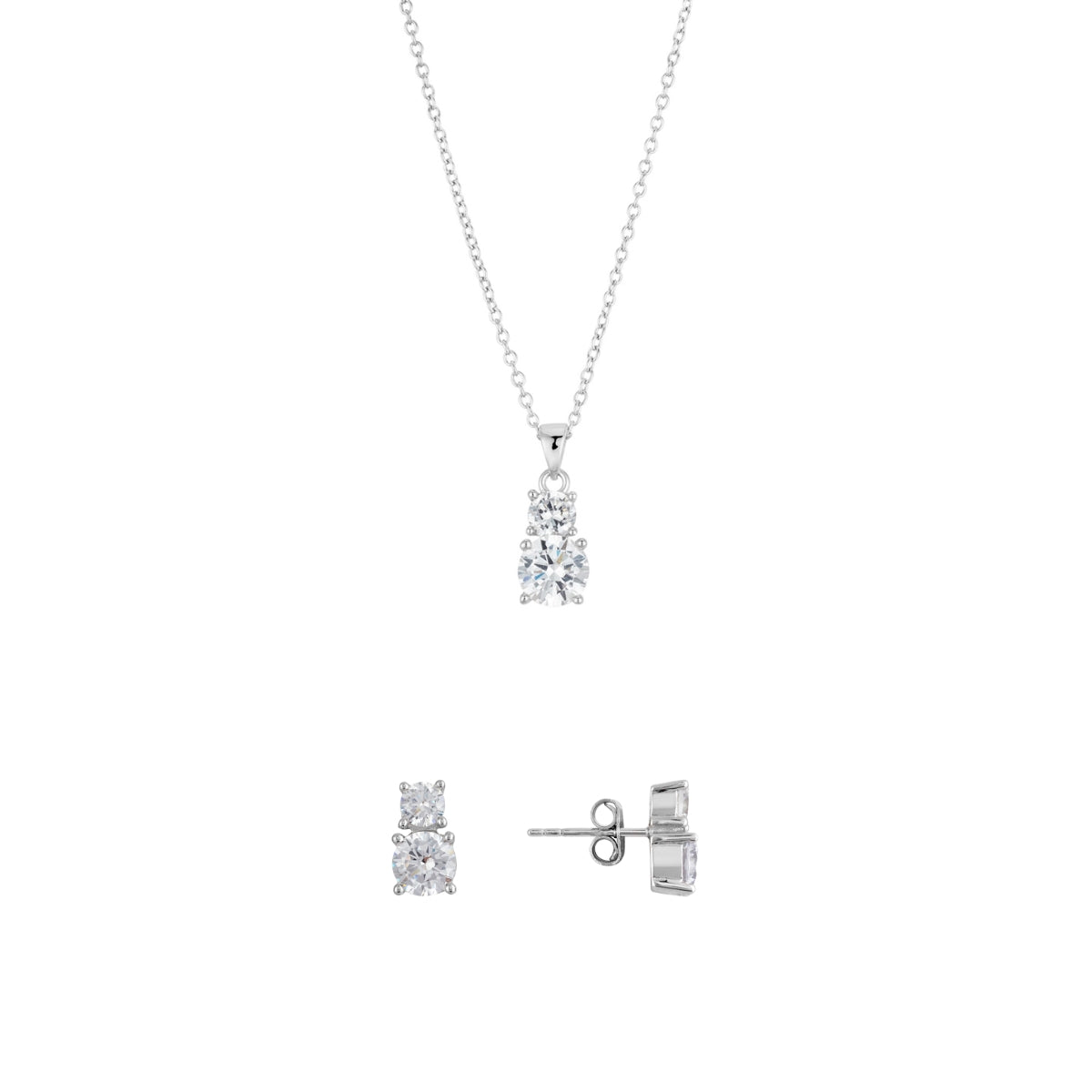 Argento Silver Double Solitaire Gift Set