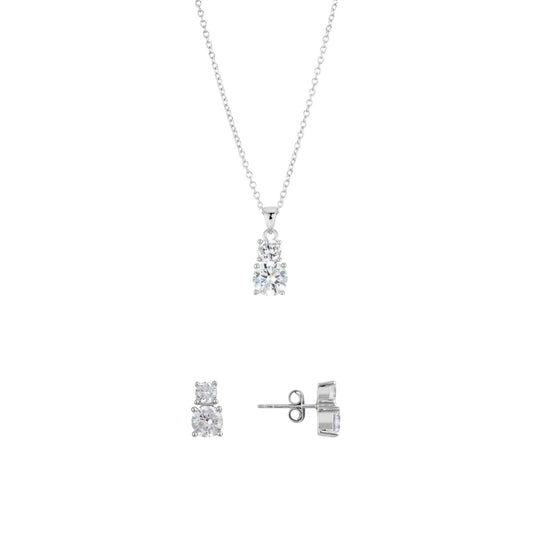 Argento Silver Double Solitaire Gift Set