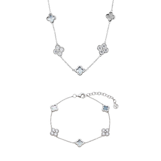 Argento Silver Multi Clover Mother of Pearl Gift Set