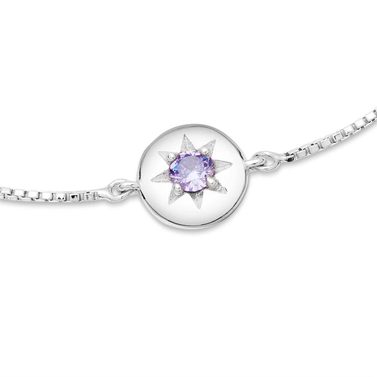 Argento Silver Birthstones February Amethyst Bracelet