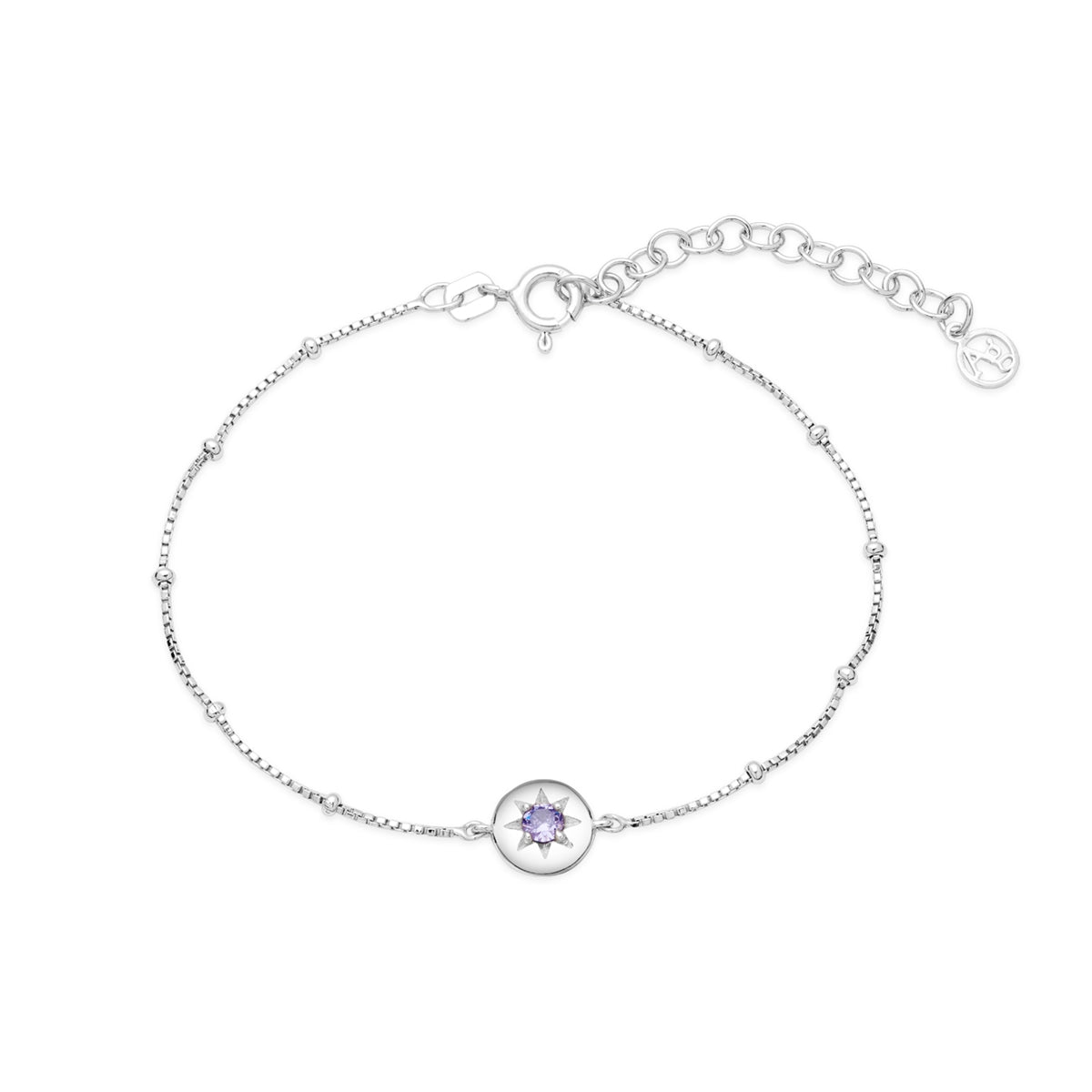 Argento Silver Birthstones February Amethyst Bracelet