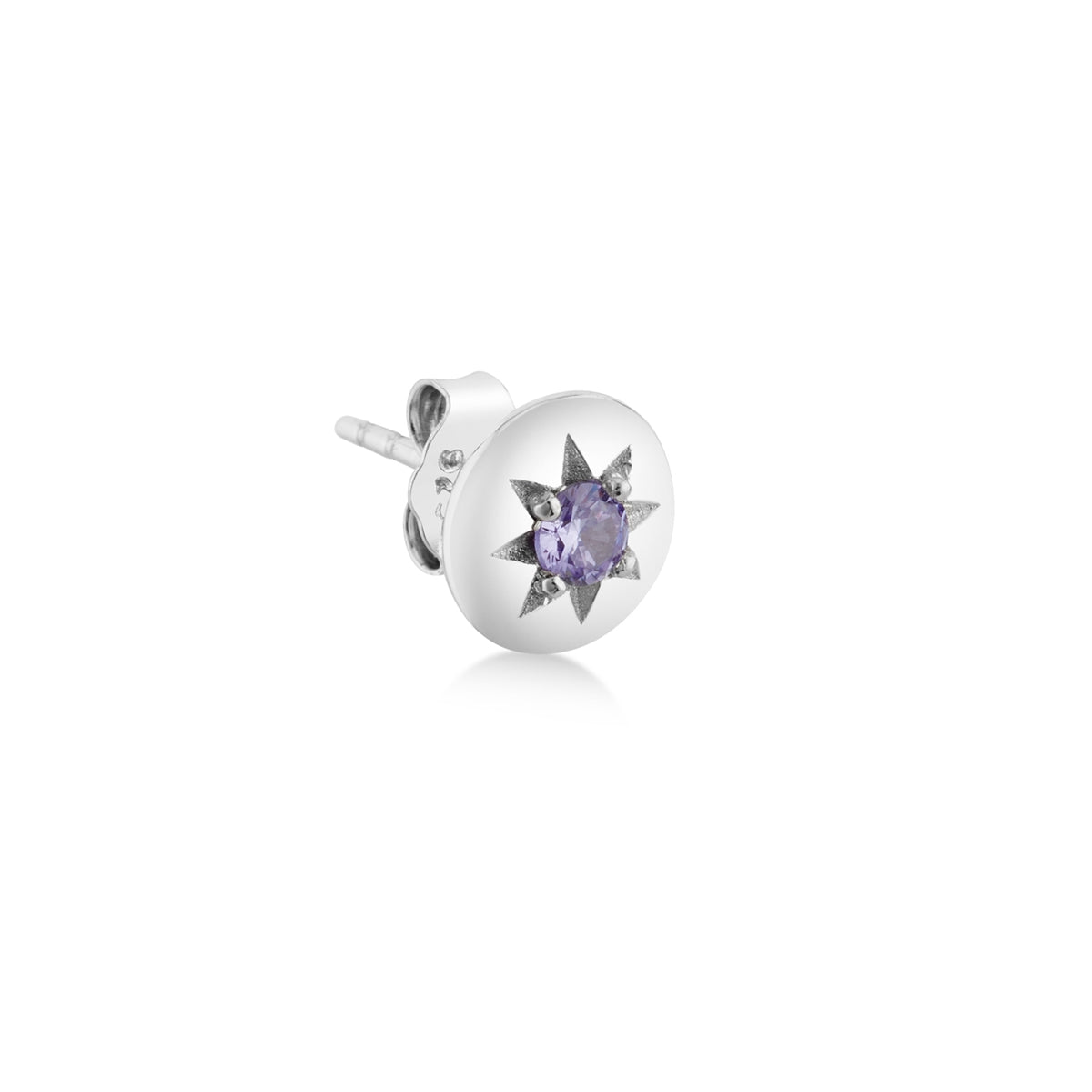 Argento Silver Birthstones February Amethyst Earrings