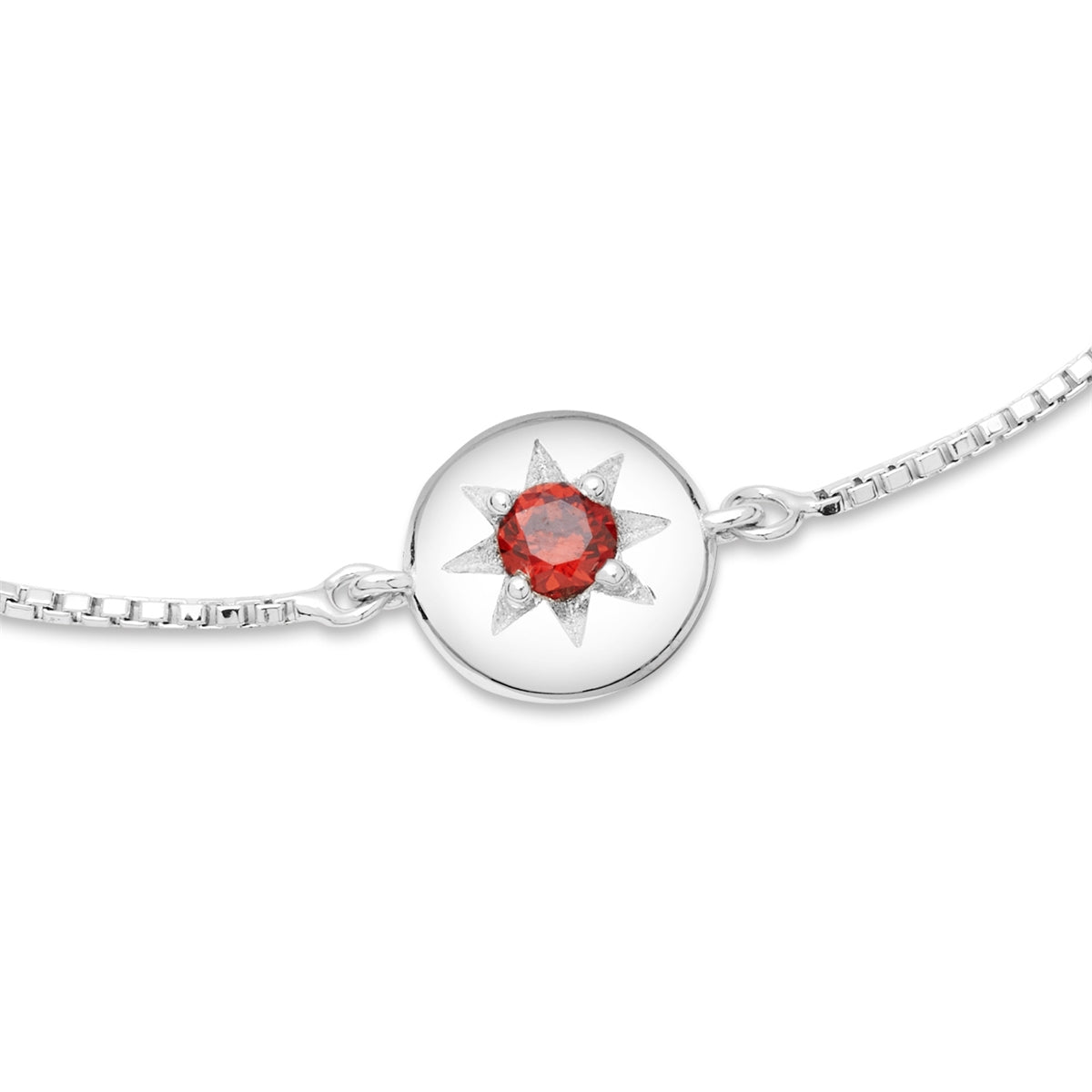 Argento Silver Birthstones January Garnet Bracelet