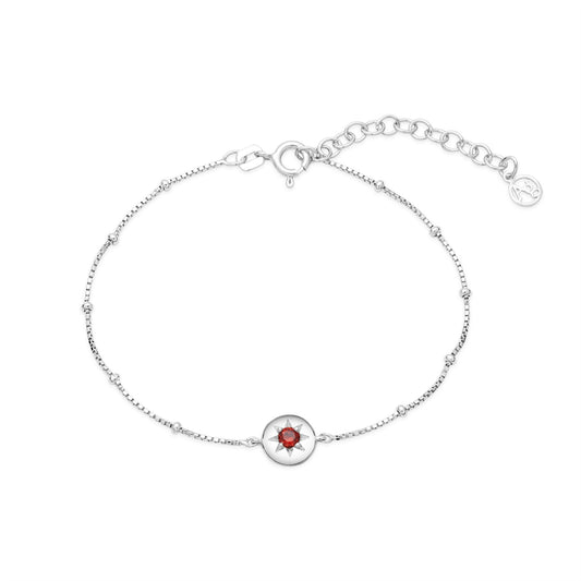 Argento Silver Birthstones January Garnet Bracelet