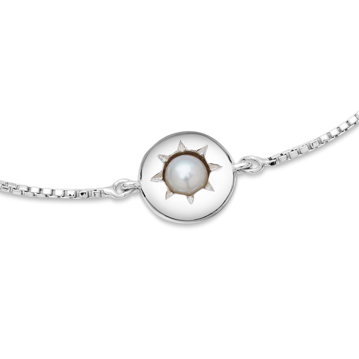 Argento Silver Birthstones June Freshwater Pearl Bracelet