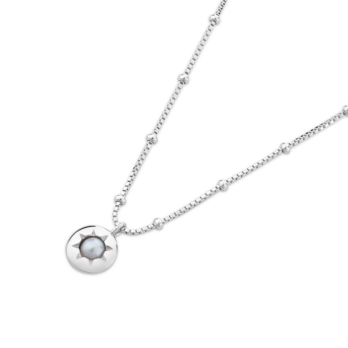 Argento Silver Birthstones June Freshwater Pearl Necklace