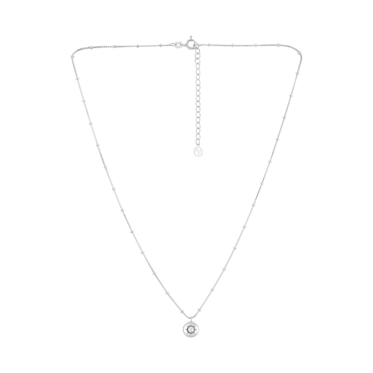 Argento Silver Birthstones June Freshwater Pearl Necklace