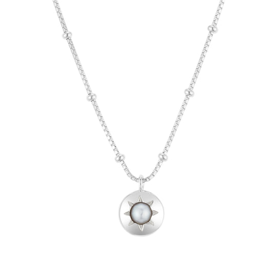 Argento Silver Birthstones June Freshwater Pearl Necklace