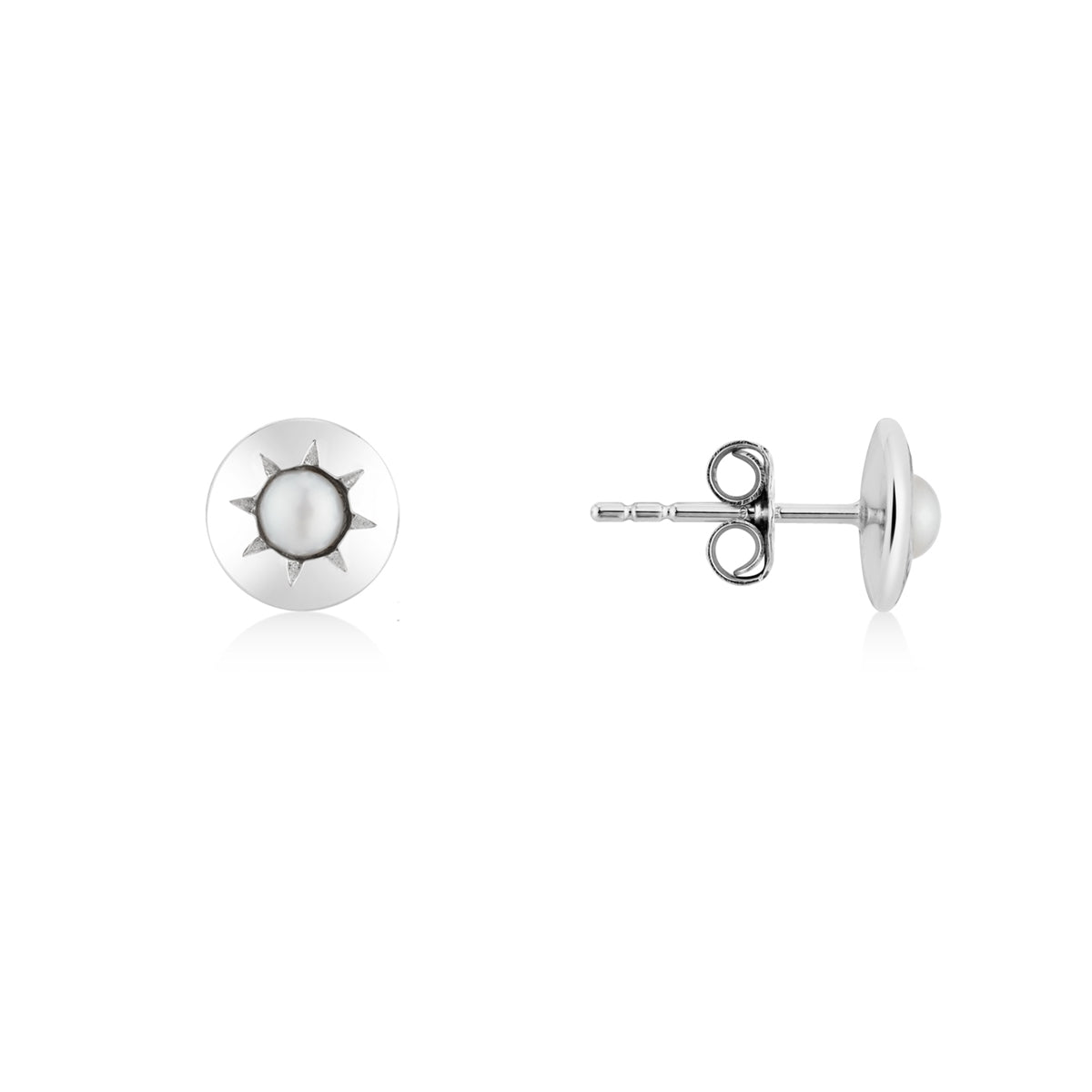 Argento Silver Birthstones June Freshwater Pearl Earrings