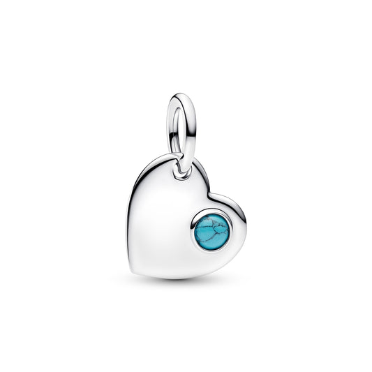 Pandora December Birthstone Engravable Heart Dangle Charm