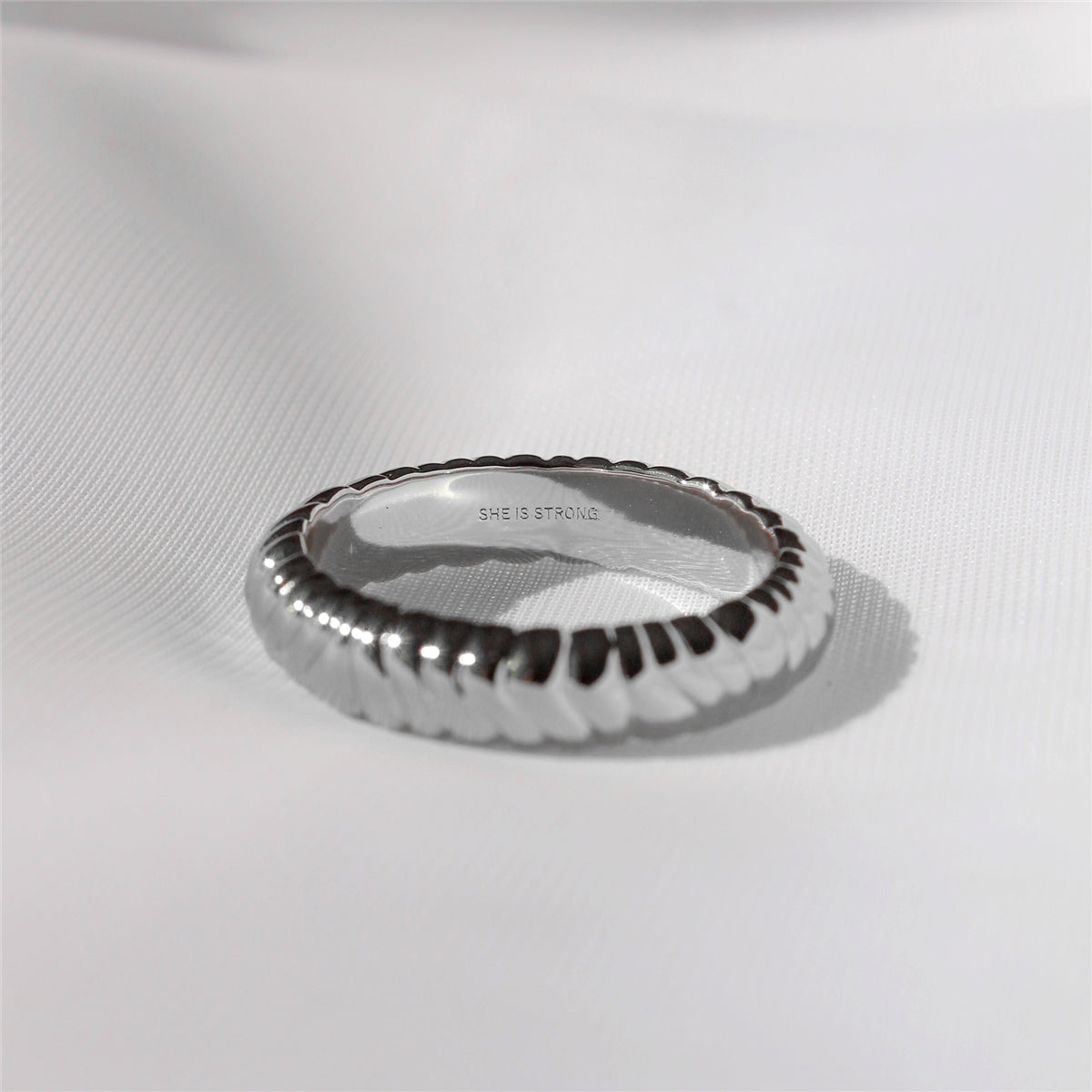 Seek + Find Silver She Is Strong Ring