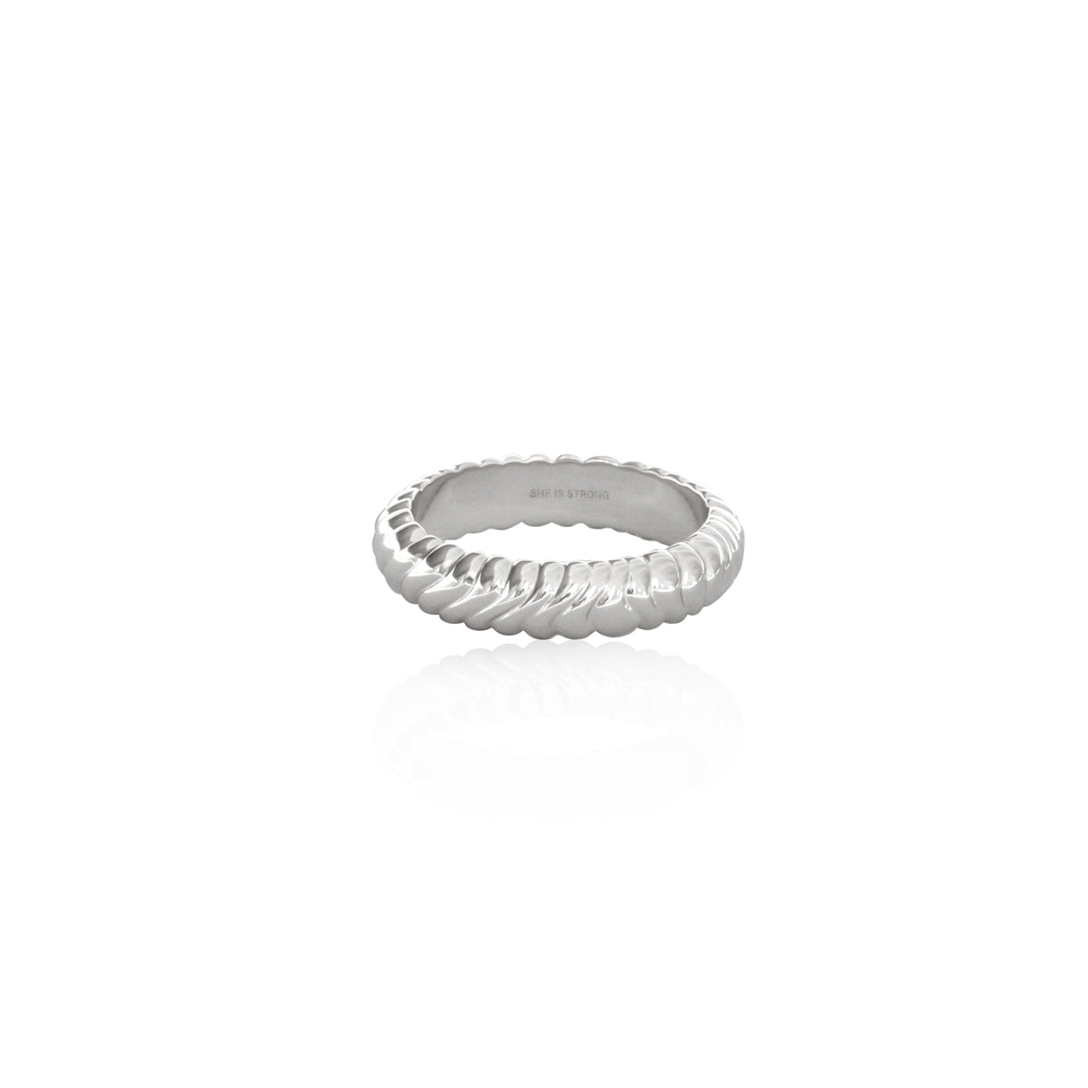 Seek + Find Silver She Is Strong Ring