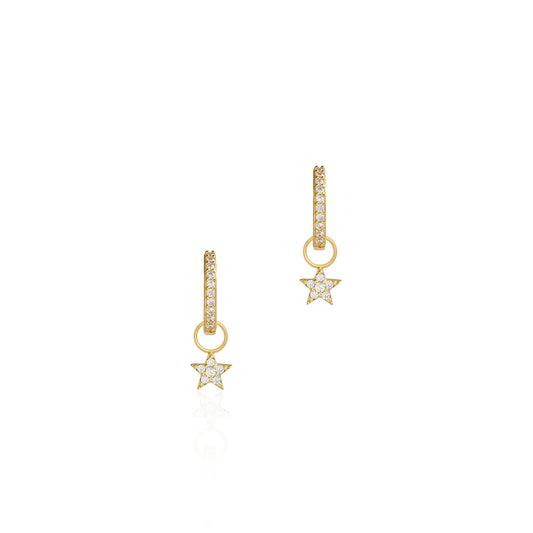 Seek + Find Gold Shine Star Pave Huggies