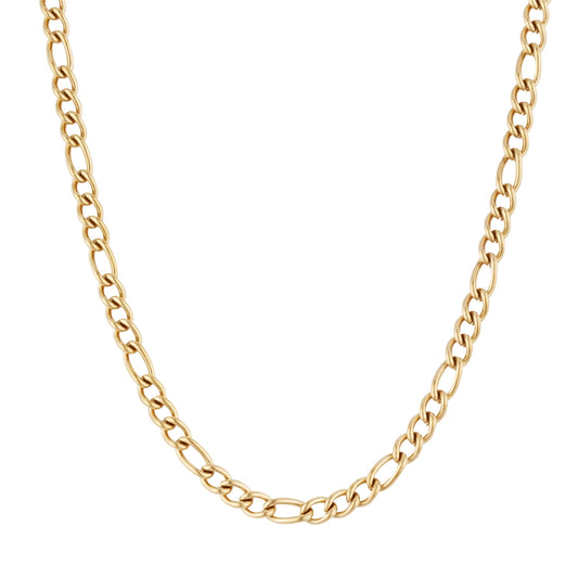 Over & Over Gold 14K Stainless Steel Figaro Chain Necklace