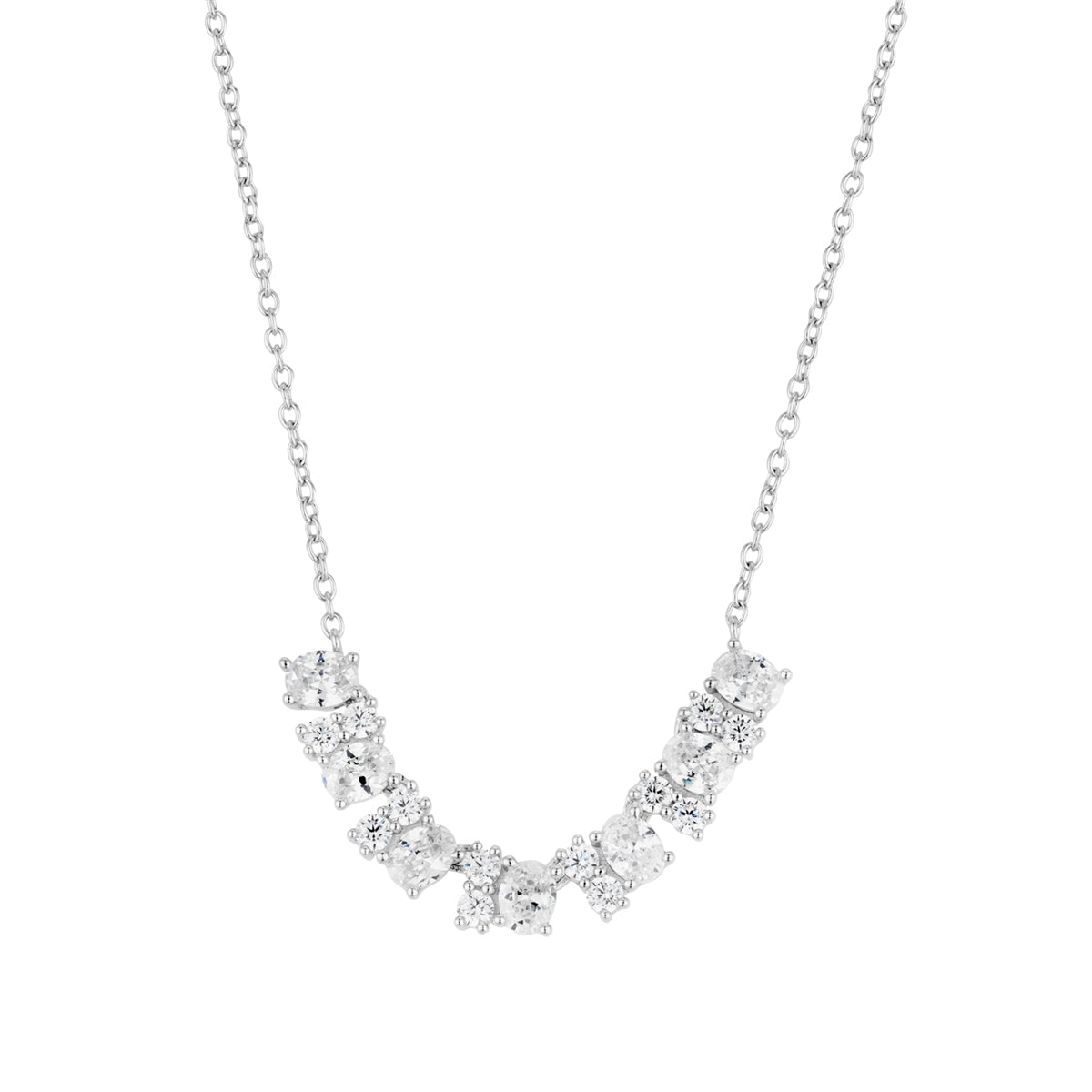 Argento Silver Oval Baguette CZ Row Gift Set