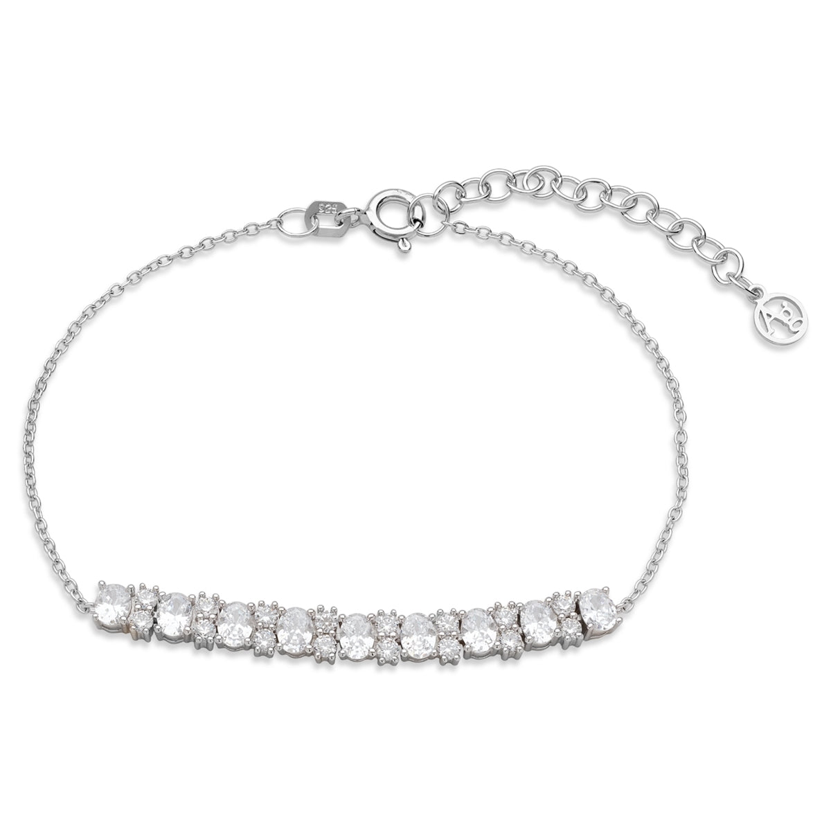Argento Silver Oval Baguette CZ Row Gift Set