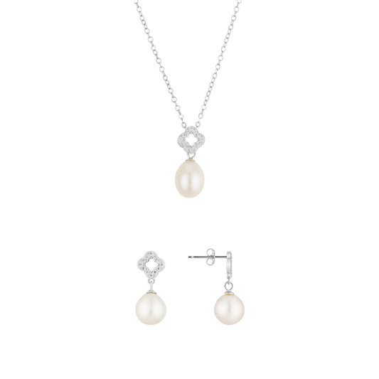 Argento Silver Pavé Clover Pearl Gift Set