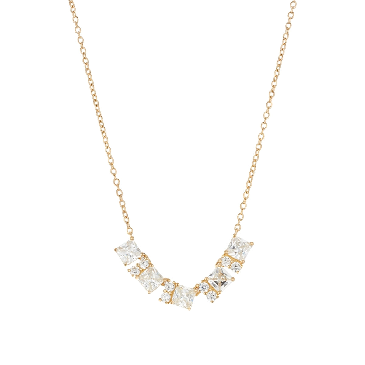 Argento Gold Square Baguette CZ Row Gift Set