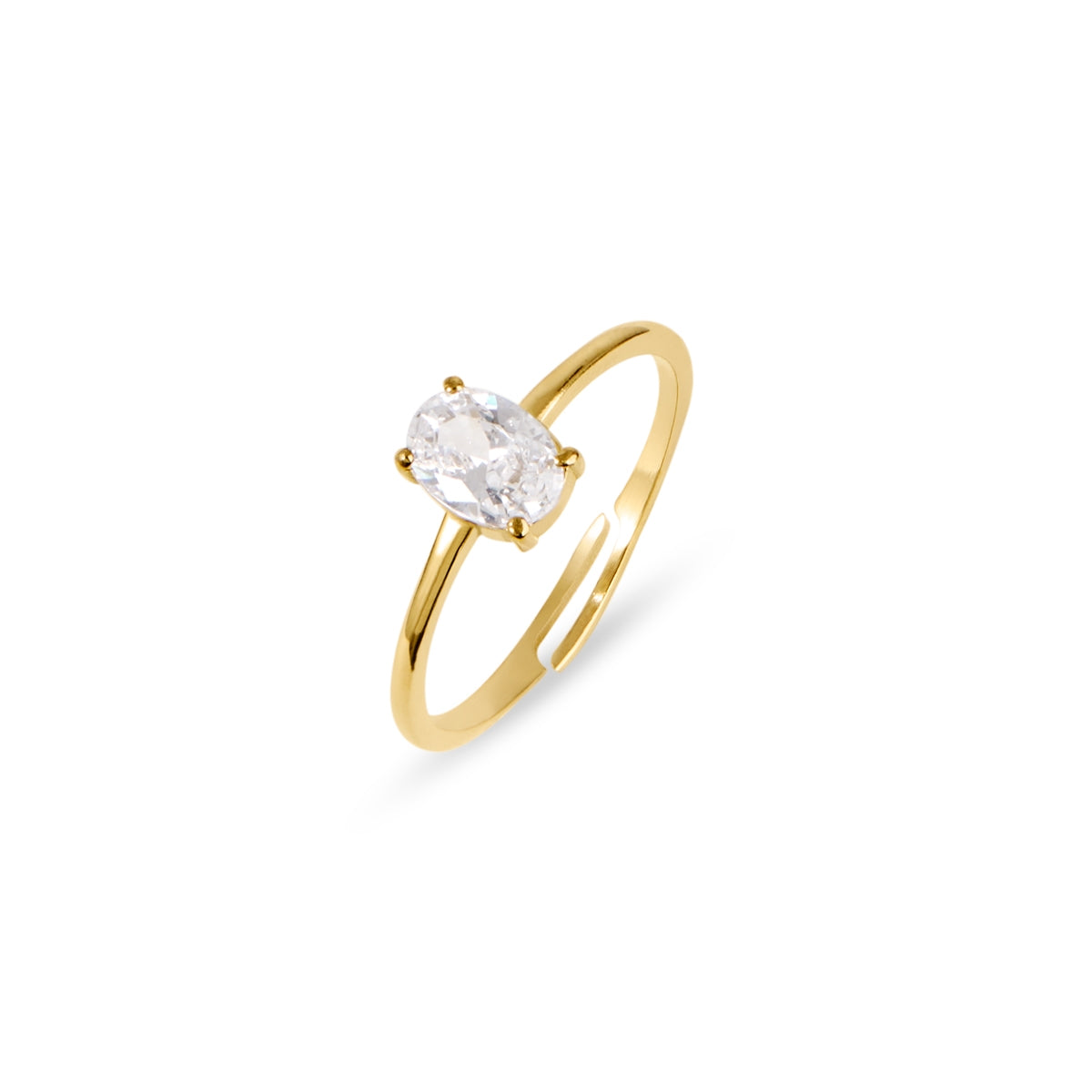 Over & Over Gold 14K Plated Oval Adjustable Ring